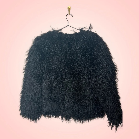 Nwt Twenty fall black genuine curly fur coat (Sz S) - Picture 5 of 5